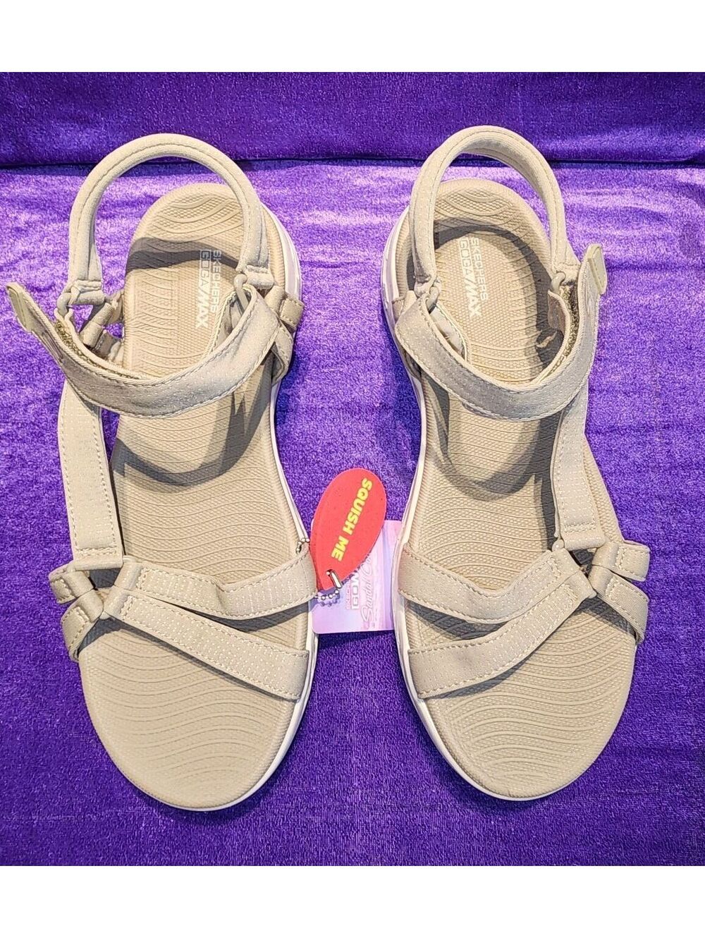 Skechers Women's Beige Sport Sandals, Adjustable Straps Sz 10